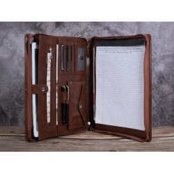 Engraved Business Leather Portfolio, A4 Notepad Holder, Personalized Padfolio for Men, Leather Folio Organizer