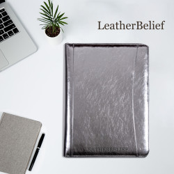 Glossy Silver Portfolio 3 Ring Binder with Zipper Business Padfolio Notepad Holder with Tablet Sleeve for iPad Pro MacBook Glossy Silver Portfolio 3 Ring Binder with Zipper Business Padfolio Notepad Holder with Tablet Sleeve for iPad Pro MacBook