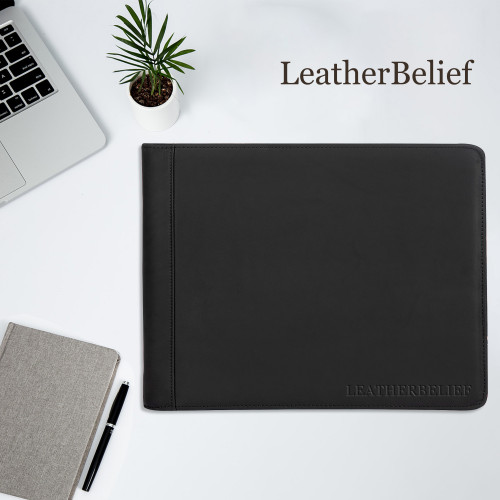 Engraved Business Leather Portfolio, A4 Notepad Holder, Personalized Padfolio  Leather Folio Organizer,Unique Christmas Gift