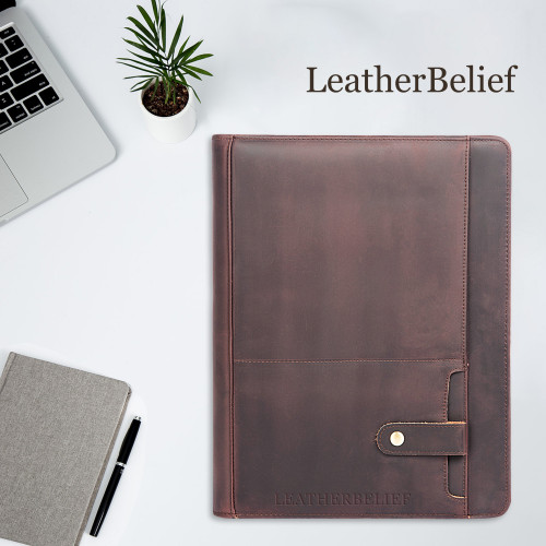 Personalized Leather Portfolio Tablet Sleeve A4 Zipper leather Folder iPad Portfolio Case Monogrammed Padfolio Christmas Gift