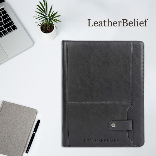 Engraved Business Leather Portfolio A4 Notepad Holder Personalized Padfolio Leather Folio Organizer Unique Christmas Gift