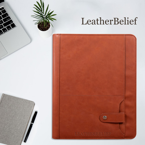 Personalized Leather Portfolio For Mom A4 Zipper leather Folder Monogrammed ipad Padfolio Christmas Gift For Her