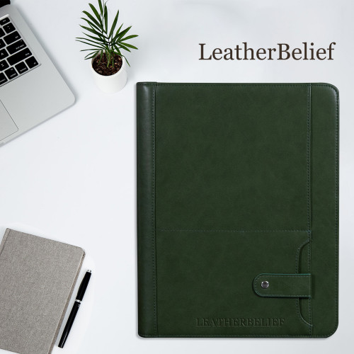 Personalized Leather Portfolio Custom Leather Padfolio A4 Zipper leather Folder Monogrammed Document Bag Christmas Gift