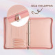 Pink Leather Portfolio,3 Ring Binder Padfolio Name&Logo Engraved A4 Document Folder Personalized Graduation Gift for Her