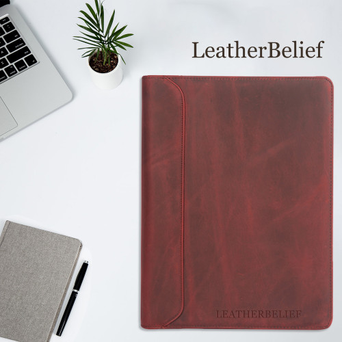 Personalized Leather Portfolio Padfolio Engrave iPad Cover A4 Zipper leather Folder Monogrammed Padfolio Christmas Gift