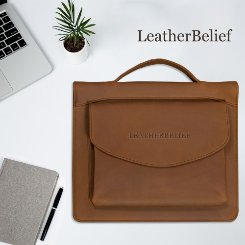 Engraved Business Leather Portfolio, A4 Notepad Holder, Personalized Padfolio Leather Folio Organizer,Unique Christmas Gift