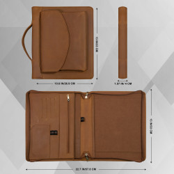 Engraved Business Leather Portfolio, A4 Notepad Holder, Personalized Padfolio Leather Folio Organizer,Unique Christmas Gift