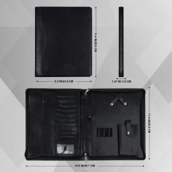 Engraved Business Leather Portfolio, A4 Notepad Holder, Personalized Padfolio Leather Folio Organizer,Unique Christmas Gift