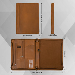 Engraved Business Leather Portfolio, A4 Notepad Holder, Personalized Padfolio Leather Folio Organizer,Unique Christmas Gift