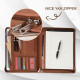 Engraved Business Leather Portfolio, A4 Notepad Holder, Personalized Padfolio Leather Folio Organizer Unique Christmas Gift