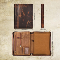 Engraved Business Leather Portfolio A4 Notepad Holder Leather Folio Organizer Unique Christmas Gift