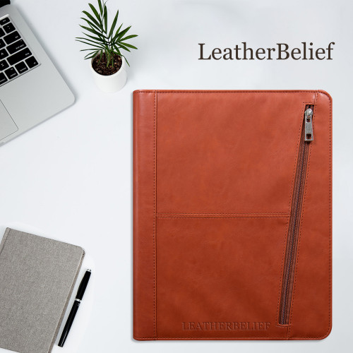 Custom Business Leather Portfolio Ipad Notepad Holder Personalized Padfolio for Men Leather Folio Organizer Gift for Her