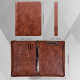 Personalized Leather Portfolio Padfolio Engrave iPad Cover A4 Zipper leather Folder Monogrammed Padfolio Christmas Gift