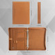 Monogramed Leather Portfolio with Zipper A4 Letter Size Notepad Holder 3-Ring Binder iPad Pro Case Gift