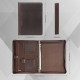 Monogramed Leather Portfolio Padfolio with Zipper A4 Letter Size Notepad Holder 3Ring Binder Folder iPad Pro 12.9 Case Gift