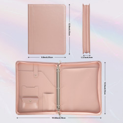 Personalized Leather Portfolio Engrave iPad Cover A4 Zipper leather Folder 3-ring binder Monogrammed Padfolio Christmas Gift