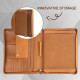 Personalized Genuine Leather Portfolio Business Cowhide Padfolio iPad organizer A4 Zipper Briefcase Corporate Gifts