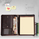 Personalized Genuine Leather Portfolio Business Cowhide Padfolio iPad organizer A4 Zipper Briefcase Corporate Gifts