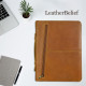 Personalized Leather Portfolio Engrave iPad Cover A4 Zipper leather Folder 3-ring binder Monogrammed Padfolio Christmas Gift