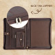 Personalized Leather Portfolio Engrave iPad Cover A4 Zipper leather Folder,Monogrammed Padfolio,Christmas Gift