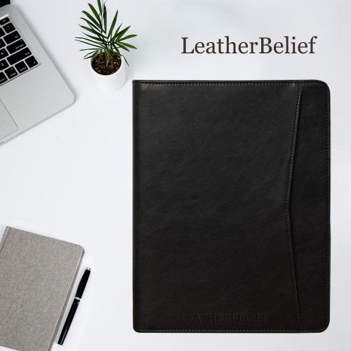 Engraved Business Leather Portfolio A4 Notepad Holder Personalized Padfolio Leather Folio Organizer Unique Christmas Gift