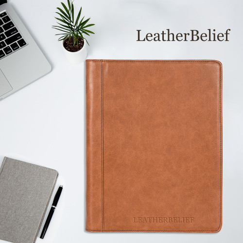 Personalized Leather Portfolio 3-Ring Binder Business Padfolio Holder iPad Pro Cover A4 Document Organizer Custom Gifts