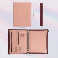 Custom Leather Portfolio 3R Binder Personalized Business Padfolio Holder iPad Pro Cover A4 Document Organizer Custom Gifts