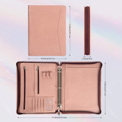 Custom Leather Portfolio 3R Binder Personalized Business Padfolio Holder iPad Pro Cover A4 Document Organizer Custom Gifts