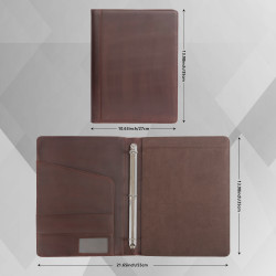 Personalized Leather Portfolio Engrave iPad Cover A4 Zipper leather Folder 3-ring binder Monogrammed Padfolio Christmas Gift